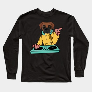 funny big dog dj Long Sleeve T-Shirt